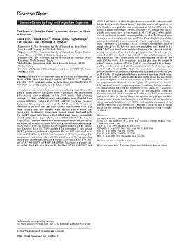 First report of crown rot caused by fusarium algeriense on wheat in Kyrgyzstan