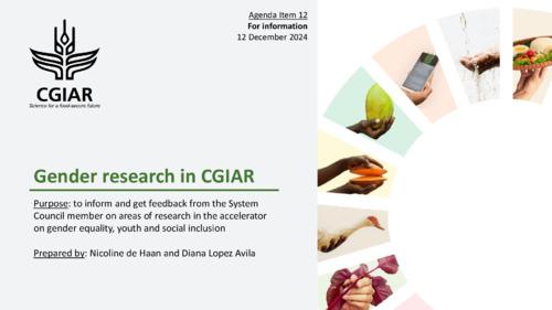 SC21- Agenda Item 12 - PPT Gender Research in CGIAR