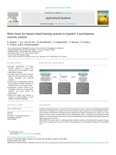 What future for banana-based farming systems in Uganda? A participatory scenario analysis