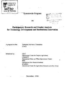 Systemwide program on participatory research gender analysis for technology development and institutional innovation