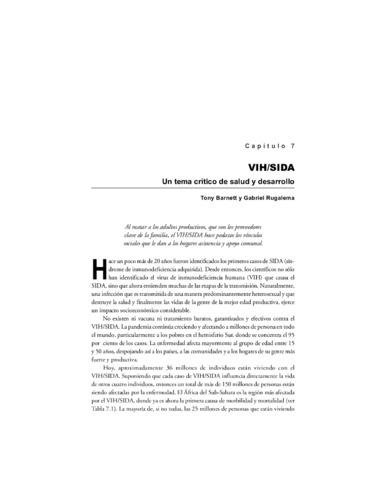 VIH/SIDA: Un Tema Crítico de Salud y Desarrollo