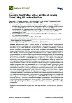 Mapping smallholder wheat yields and sowing dates using micro-satellite data