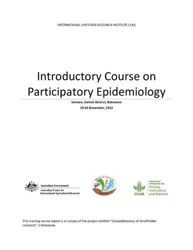 Introductory course on participatory epidemiology