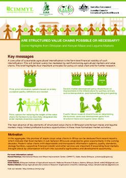 Are structured value chains possible or necessary? some highlights from Ethiopian and Kenyan maize and legume markets