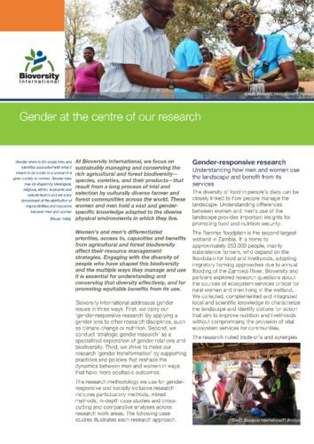 Gender at the centre of our research