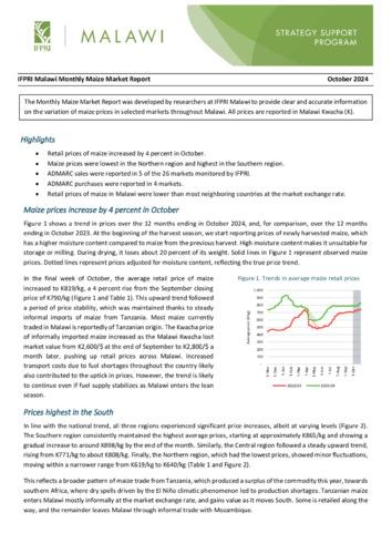 IFPRI Malawi maize market report, October 2024