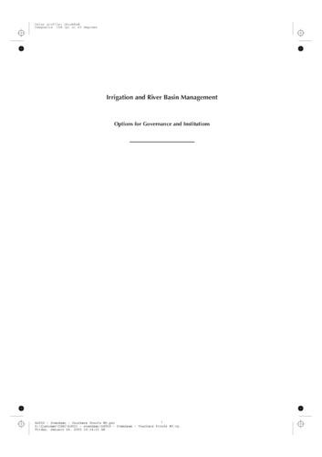 Managing river basins: an institutional perspective