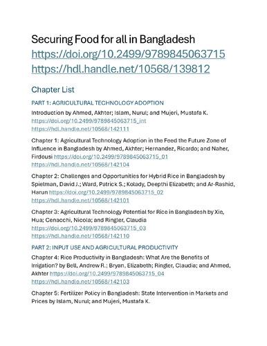 Securing food for all in Bangladesh