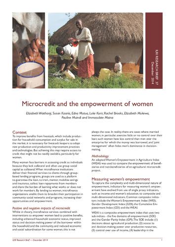 Microcredit and the empowerment of women