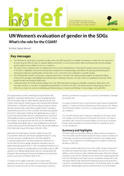 UN Women&#8217;s evaluation of gender in the SDGs: What&#8217;s the role for the CGIAR?