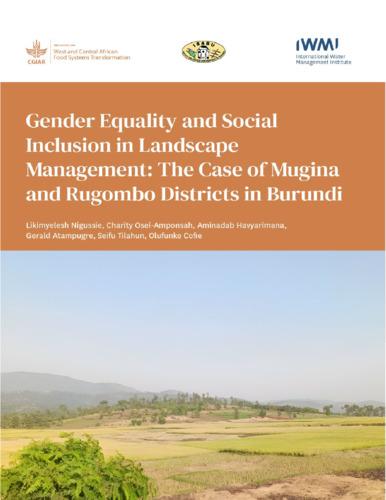 Gender equality and social inclusion in landscape management: the case of Mugina and Rugombo districts in Burundi