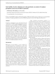 Seed viability of active collections in ex-situ genebanks: an analysis of sorghum germplasm conserved at ICRISAT genebank