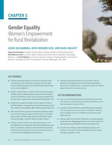 Gender equality: Women's empowerment for rural revitalization