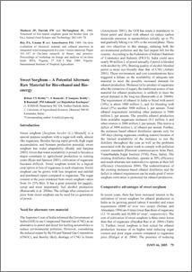Sweet sorghum - a potential alternate raw material for bio-ethanol and bio-energy