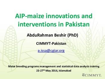 AIP-maize innovations and interventions in Pakistan