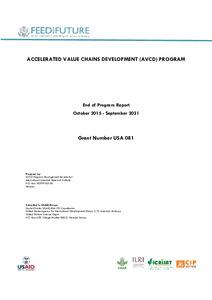 Kenya Accelerated Value Chain Development (AVCD) program: End of Program Report October 2015-September 2021