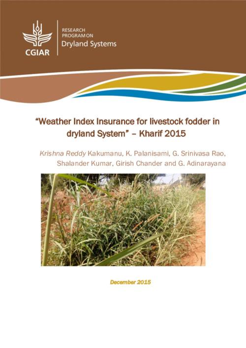 Weather index insurance for livestock fodder in dryland system