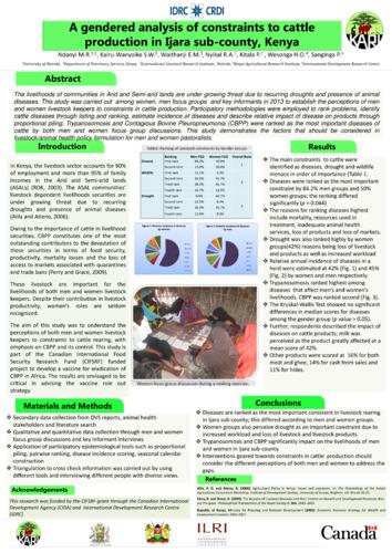 A gendered analysis of constraints to cattle production in Ijara Kenya
