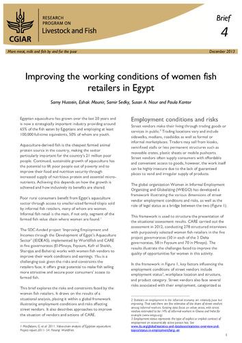 Improving the working conditions of women fish retailers in Egypt