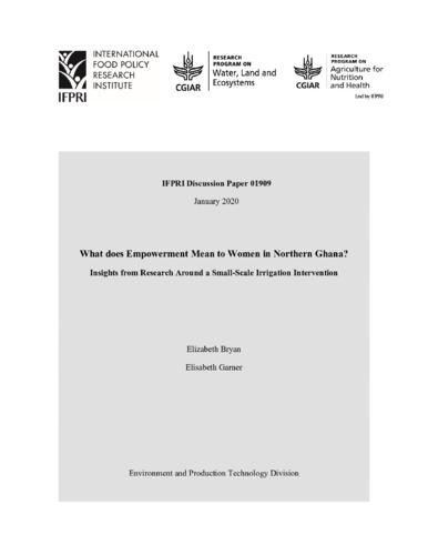 What does empowerment mean to women in northern Ghana? Insights from research around a small-scale irrigation intervention