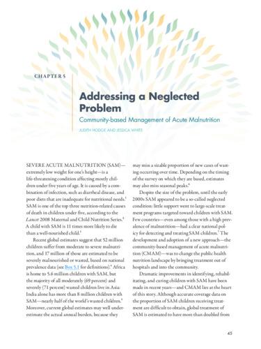 Addressing a neglected problem: Community-based management of acute malnutrition