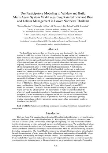 Use Participatory modeling to validate and build multi-agent system model regarding rainfed lowland rice and labor management in Lower northeast Thailand