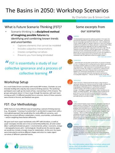 The Basins in 2050: Workshop Scenarios