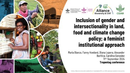 Inclusion of gender and intersectionality in land, food and climate change policy: A feminist institutional approach