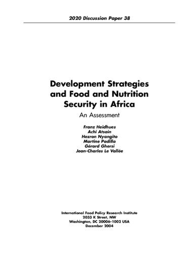 Development strategies and food and nutrition security in Africa: an assessment