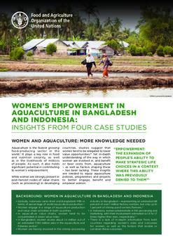 Womens empowerment in aquaculture in Bangladesh and Indonesia: Insights from four case studies