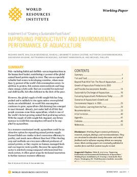 Improving productivity and environmental performance of aquaculture