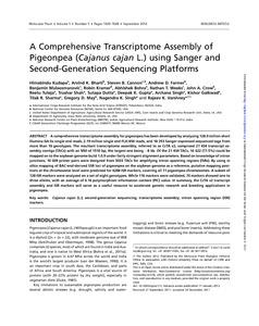 A Comprehensive Transcriptome Assembly of Pigeonpea (Cajanus cajan L.) using Sanger and Second-Generation Sequencing Platforms