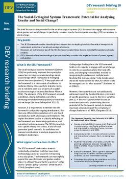 The Social-ecological systems framework: Potential for analysing gender and social change