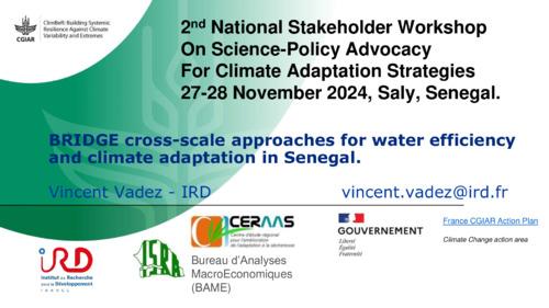 BRIDGE cross-scale approaches for water efficiency andclimate adaptation in Senegal
