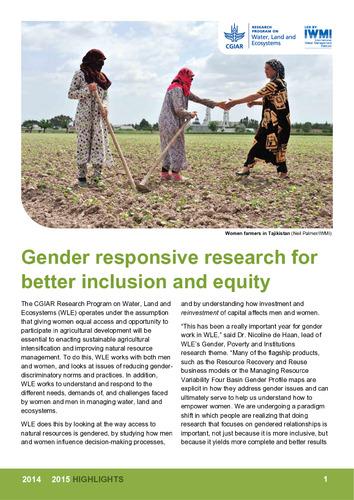 Gender responsive research for better inclusion and equity