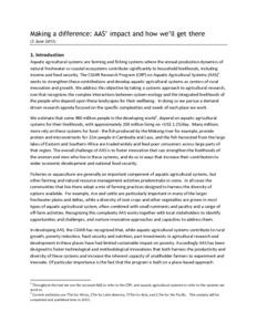 AAS - Concept Note for Discussion with Donors and Partners - June 2013 (Discussion Document)