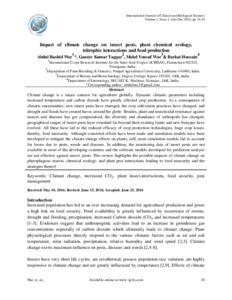 Impact of climate change on insect pests, plant chemical ecology, tritrophic interactions and food production