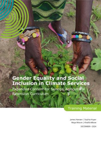 Gender Equality and Social Inclusion in Climate Services Expanded Content for Senegal Agricultural Extension Curriculum