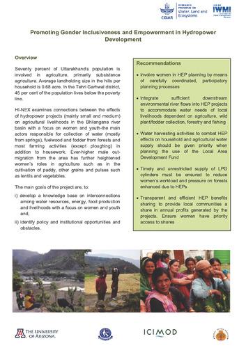 Promoting gender inclusiveness and empowerment in hydropower development