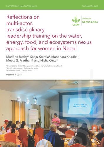 Reflections on multi-actor, transdisciplinary leadership training on the water, energy, food, and ecosystems nexus approach for women in Nepal