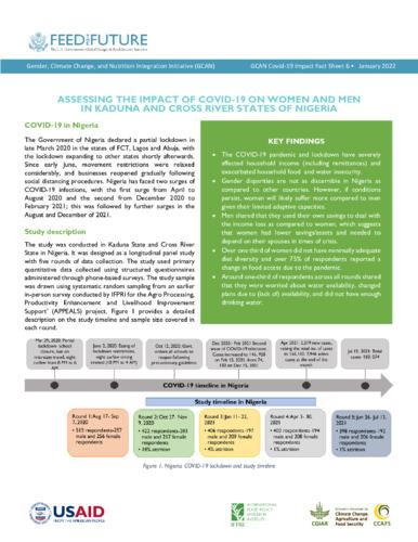 Assessing the impact of COVID-19 on women and men in Kaduna and Cross River states of Nigeria