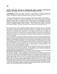 Potato yield gap analysis in Sub-Sahara Africa through participatory modeling: Optimizing the value of historial breeding trial data.