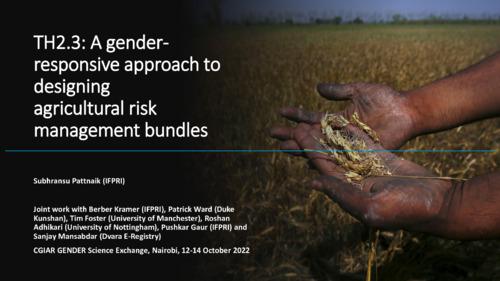 TH2.3: A gender-responsive approach to designing agricultural risk management bundles