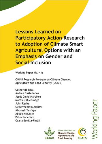 Lessons Learned on Participatory Action Research to Adoption of Climate Smart Agricultural Options with an Emphasis on Gender and Social Inclusion