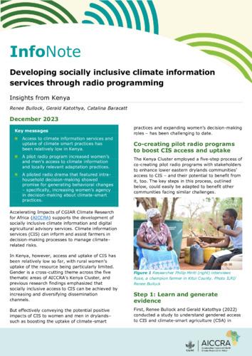 Developing socially inclusive climate information services through radio programming