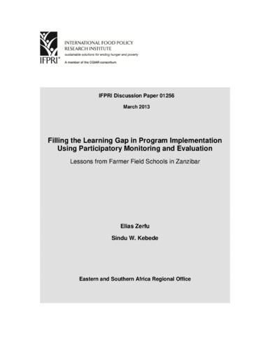 Filling the learning gap in program implementation using participatory monitoring and evaluation: Lessons from farmer field schools in Zanzibar