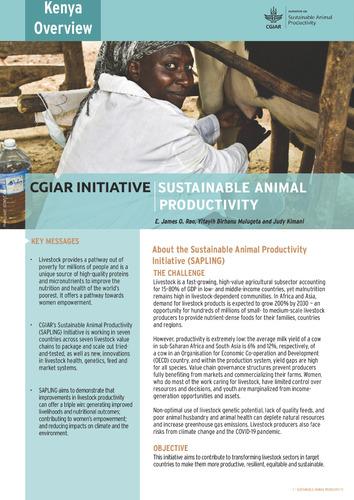 Kenya overview: CGIAR Iinitiative on Sustainable Animal Productivity