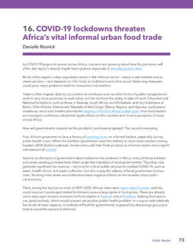 COVID-19 lockdowns threaten Africa’s vital informal urban food trade