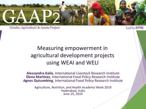 Measuring empowerment in agricultural development projects using WEAI and WELI