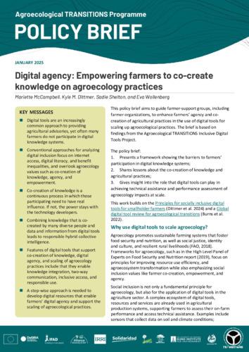 Digital agency: Empowering farmers to co-create knowledge on agroecology practices